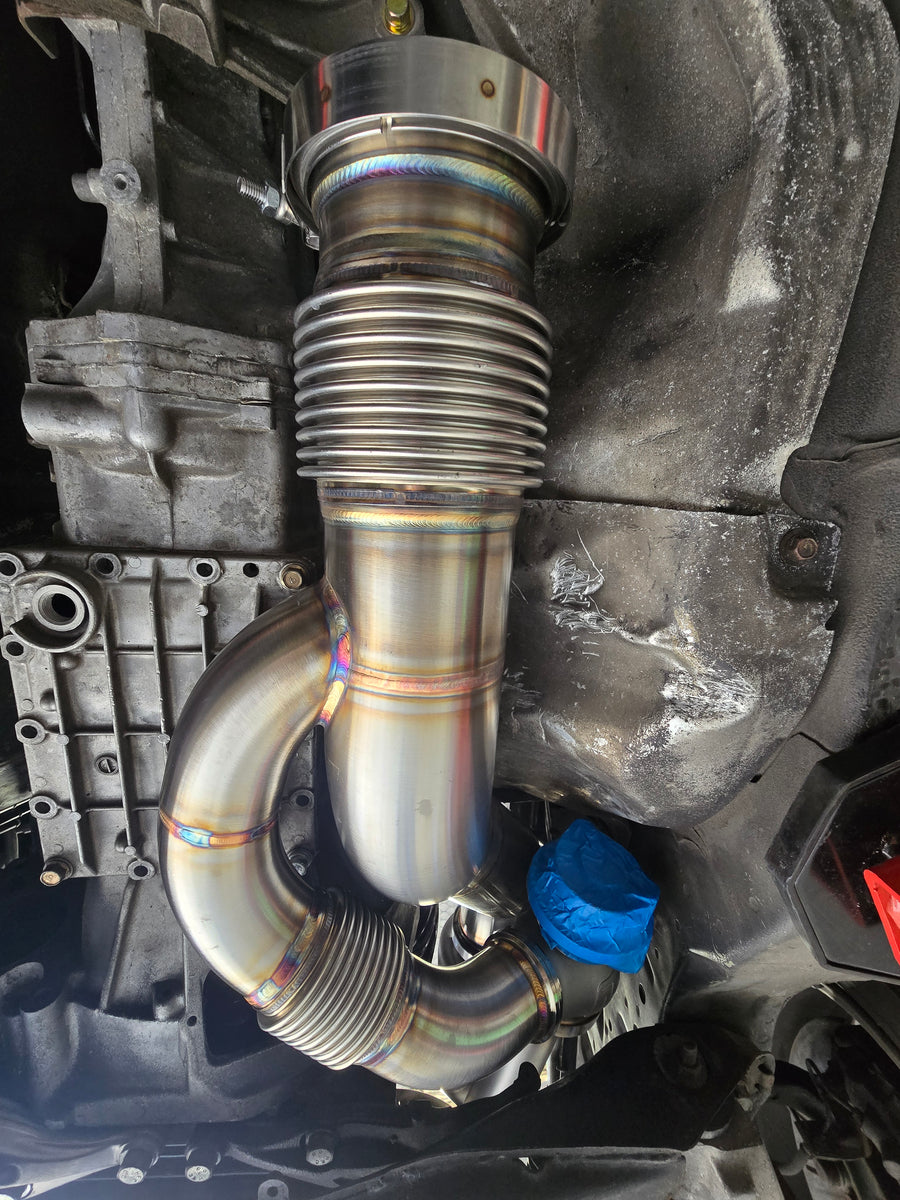 Vinny Fab FD3S RX-7 4-Inch Downpipe | Stainless