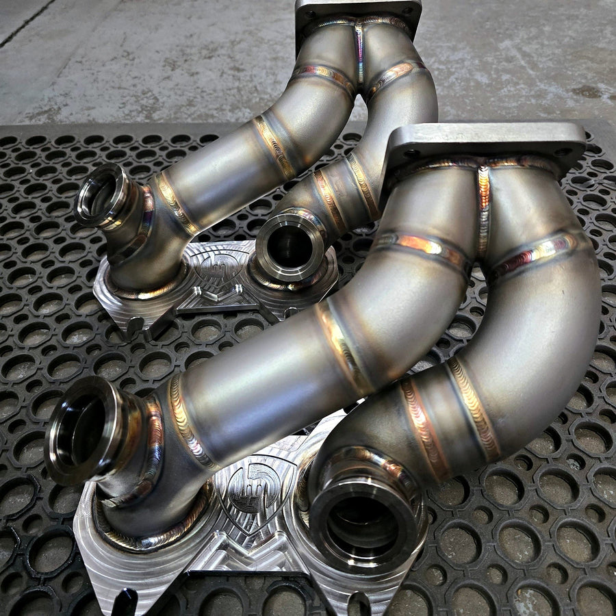 Vinny Fab T4 twin scroll stainless turbo manifolds
