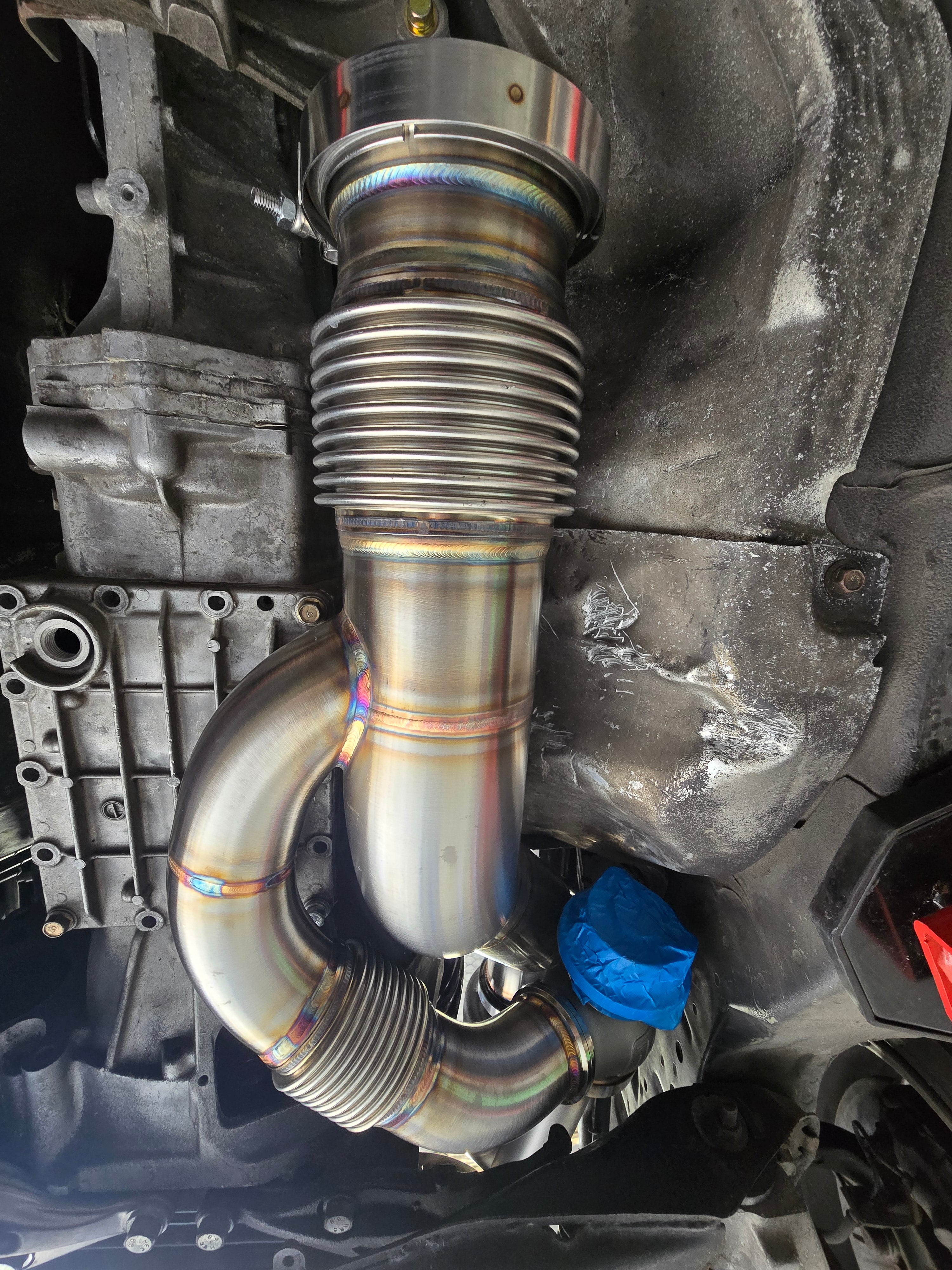Vinny Fab FD3S RX-7 4-Inch Downpipe | Stainless