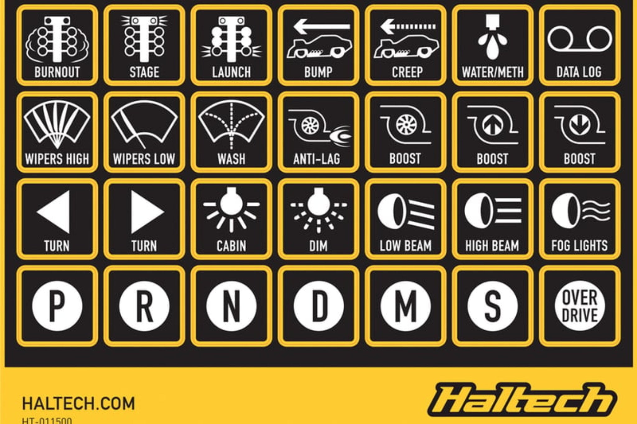 Haltech CAN Keypad Label Set