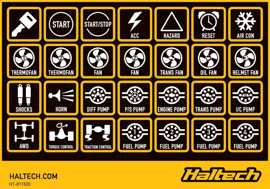 Haltech CAN Keypad Label Set