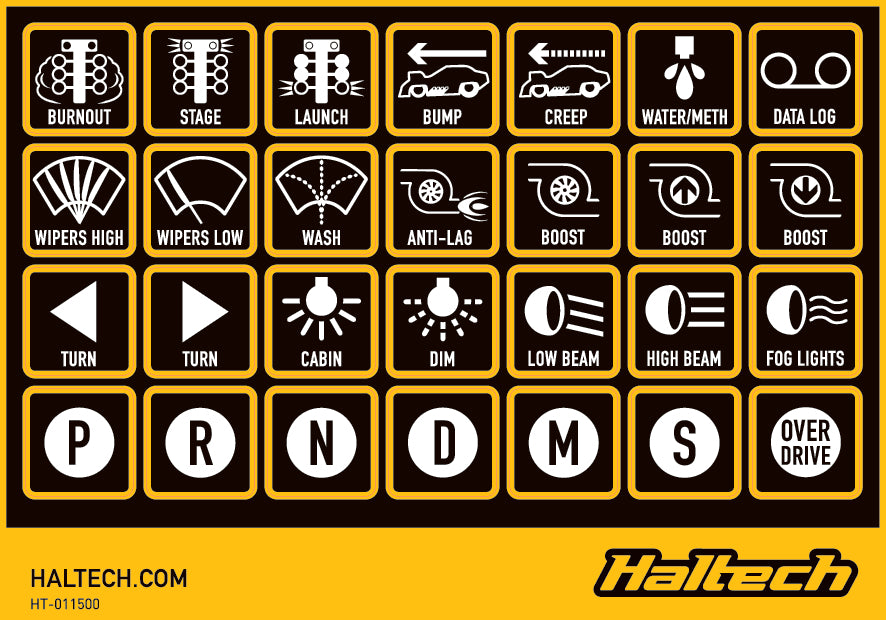 Haltech CAN Keypad Label Set