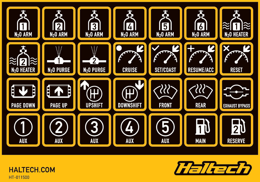 Haltech CAN Keypad Label Set