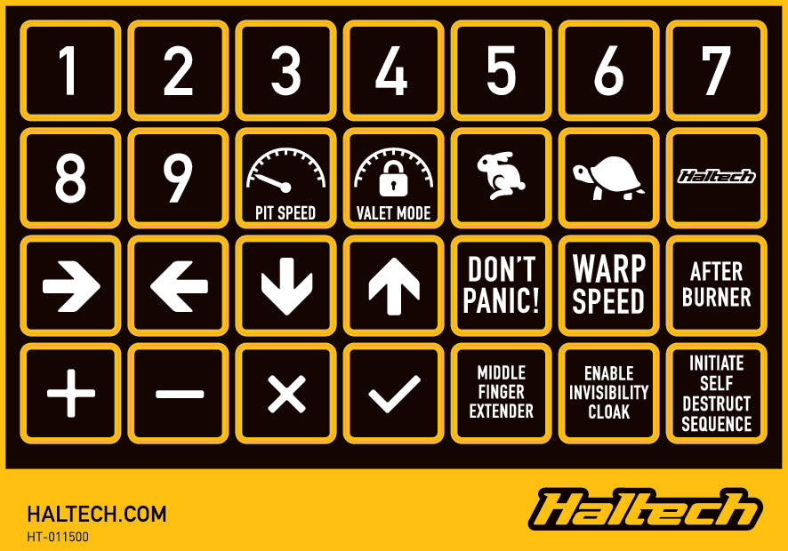 Haltech CAN Keypad Label Set