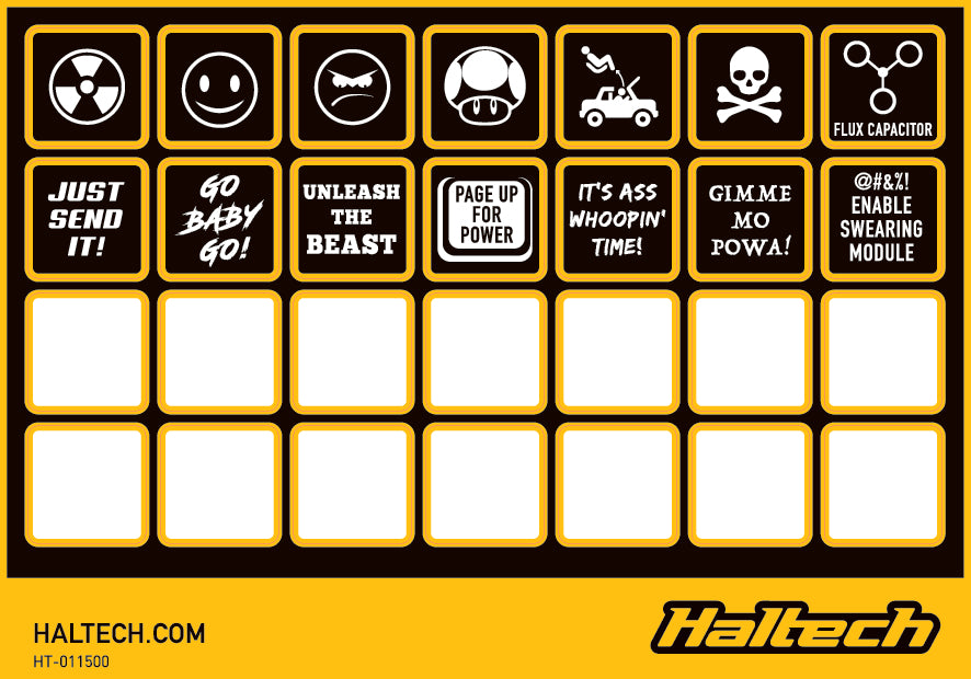 Haltech CAN Keypad Label Set