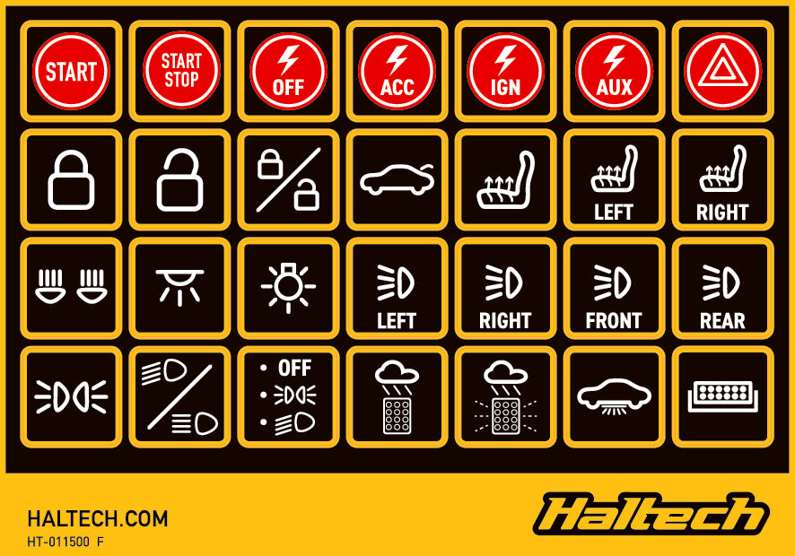Haltech CAN Keypad Label Set