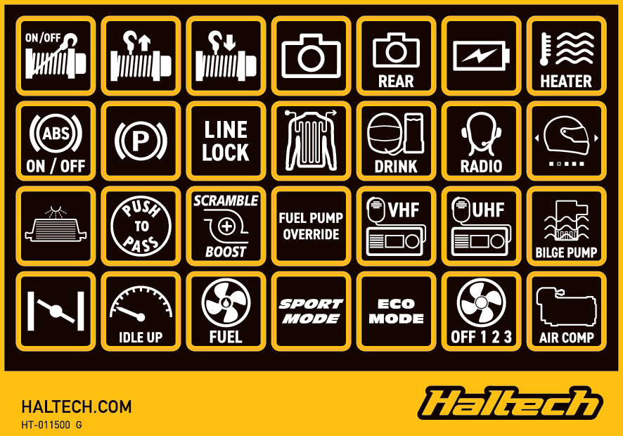Haltech CAN Keypad Label Set