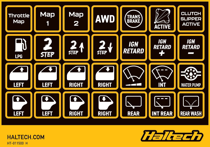 Haltech CAN Keypad Label Set