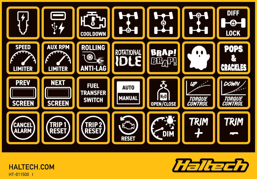 Haltech CAN Keypad Label Set