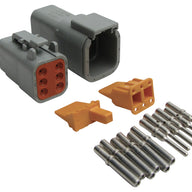 Plug and Pins Only - Matching Set of Deutsch DTM-8 Connectors (Black Keyway B - 7.5 Amp)