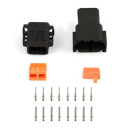 Plug and Pins Only - Matching Set of Deutsch DTM-8 Connectors (Black Keyway B - 7.5 Amp)