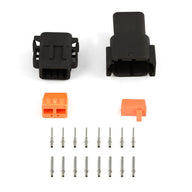 Plug and Pins Only - Matching Set of Deutsch DTM-8 Connectors (Black Keyway B - 7.5 Amp)