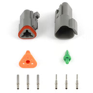 Plug and Pins Only - Matching Set of Deutsch DT-3 Connectors (DT06-3S + DT04-3P) - (13 Amp)