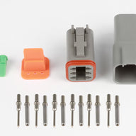 Plug and Pins Only - Matching Set of Deutsch DT-6 Connectors (DT06-6S + DT04-6P) - (13 Amp)