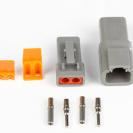 Plug and Pins Only - Matching Set of Deutsch DTP-2 Connectors (25 Amp)