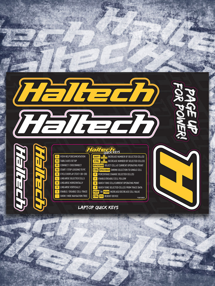 Haltech Sticker Sheet Size: A5 size