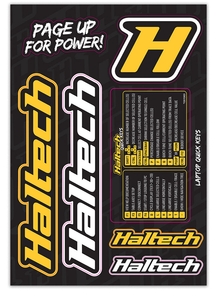 Haltech Sticker Sheet Size: A5 size