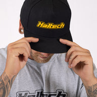 Haltech Snapback Cap Black with Yellow Logo Size: One size fits all