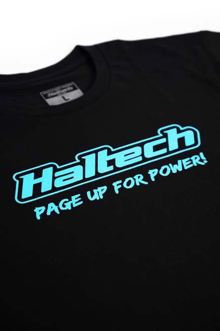 Haltech "Classic" T-Shirt Black with Blue Logo Size: XS