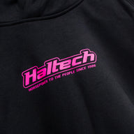 Haltech "Classic" Hoodie Black with Pink Logo Size: Large