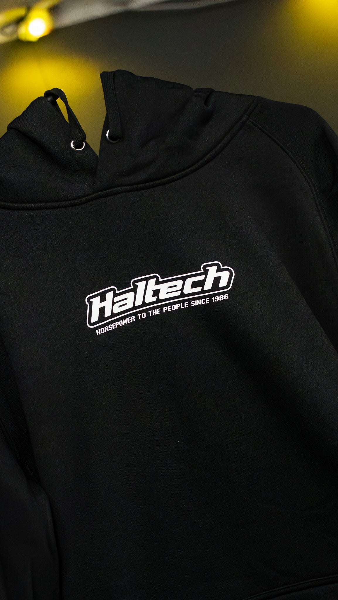 Haltech "Classic" Hoodie Black with White Logo Size: XS
