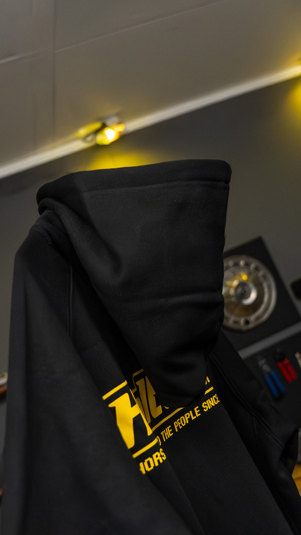 Haltech "Classic" Hoodie Black with Yellow Logo Size: XS