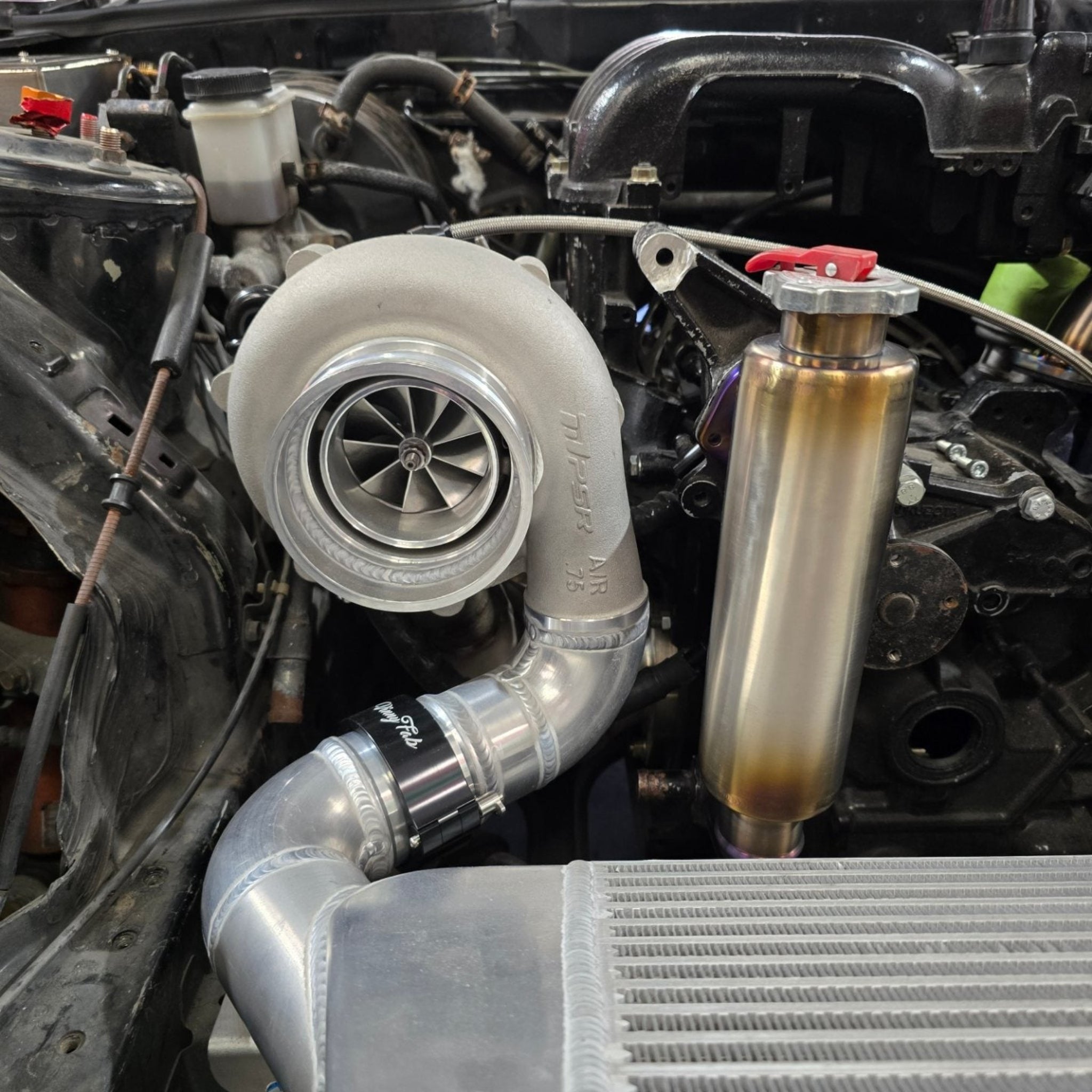 Vinny Fab FD3S RX-7 T4 Twin Scroll Turbo Manifold | Single