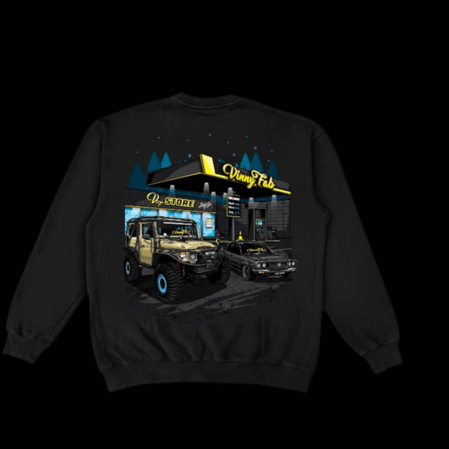 VINNY FAB GAS STATION CREWNECK DESIGN - BACK