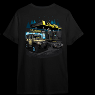 VINNY FAB BLACK TSHIRT WITH GAS STATION DESIGN - BACK