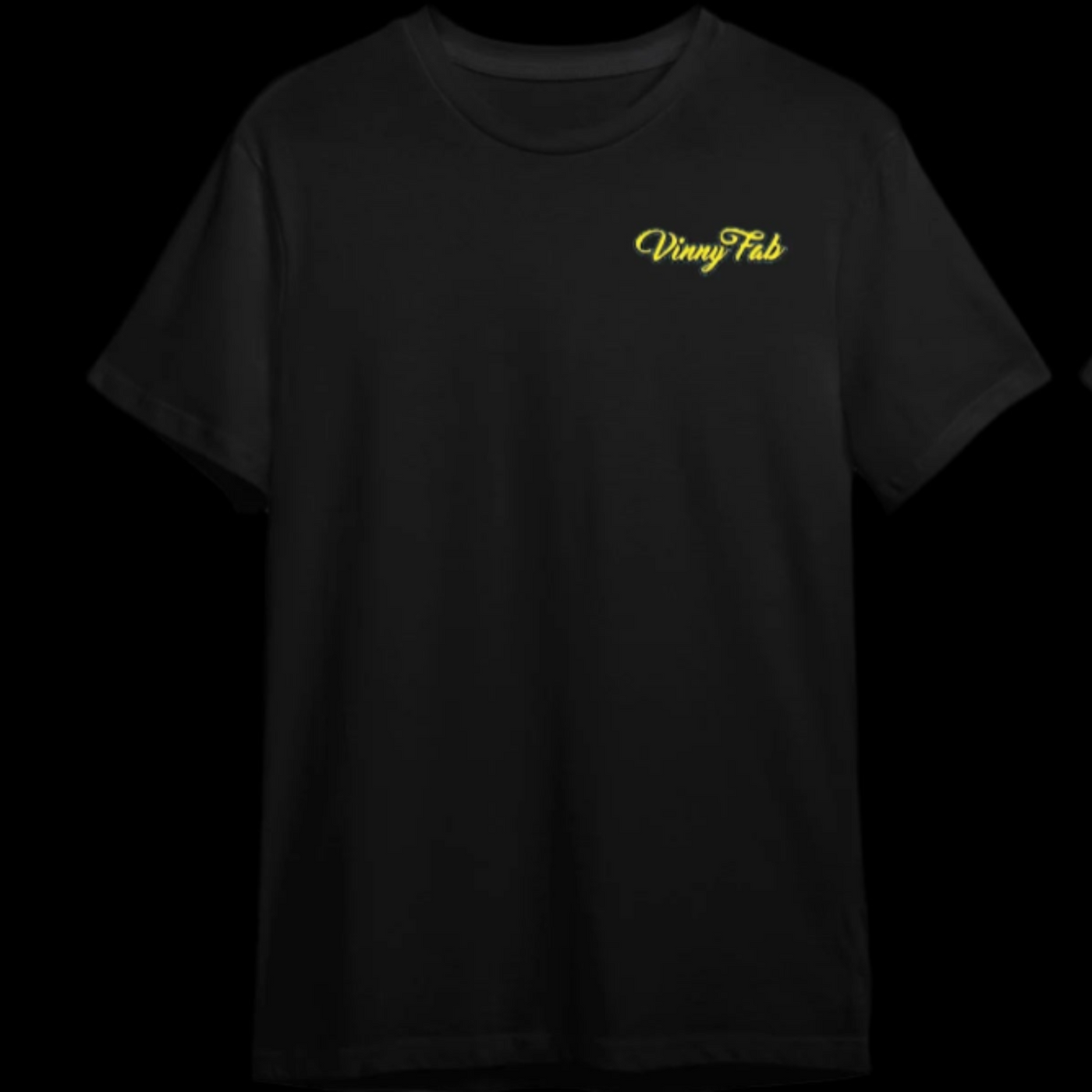 VINNY FAB BLACK TSHIRT WITH GAS STATION DESIGN - FRONT