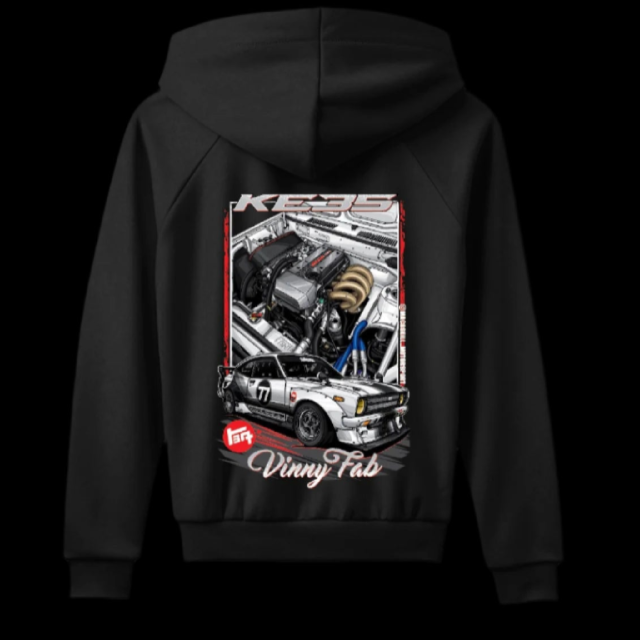 Vinny Fab Toyota Ke35 BLACK Hoodie