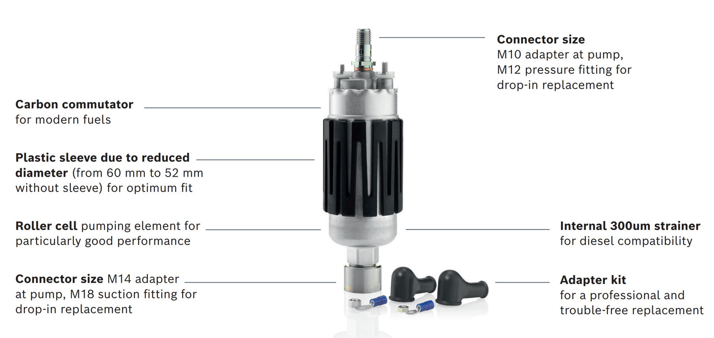 Bosch 200 External High Flow Fuel Pump Kit