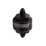 Billet Turbo Oil Feed Filter 44um -4AN - Black