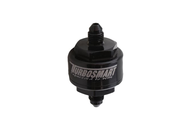 Turbosmart Billet Turbo Oil Feed Filter 44um -4AN - Black